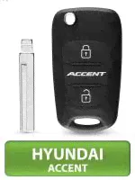Ключ для Hyundai Accent Хендай Акцент, 3 кнопки (корпус с лезвием HYN17)